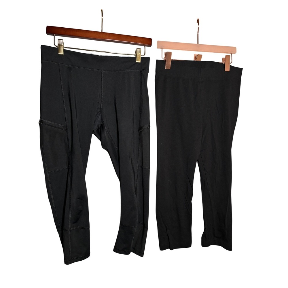Lot of 2 Champion Duo Dry & Old Navy Black Cropped Leggings Bundle Womens M